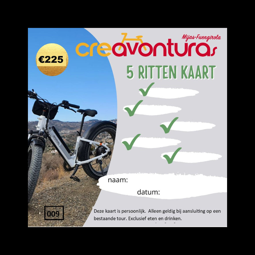 5-Rittenkaart voor Creavonturas Tours – Ontdek Alle Tours voor Slechts € 45 per Rit!
