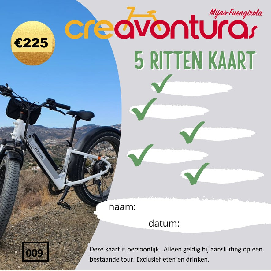 5-Rittenkaart voor Creavonturas Tours – Ontdek Alle Tours voor Slechts € 45 per Rit!